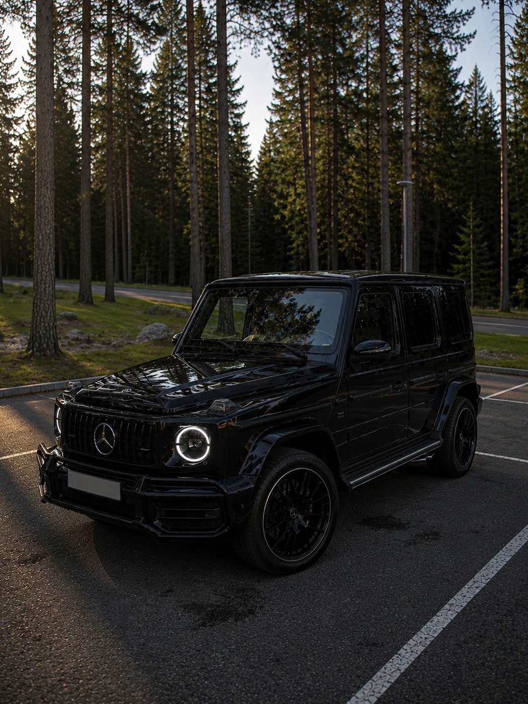 Mercedes-AMG G63 до оклейки, чёрный кузов