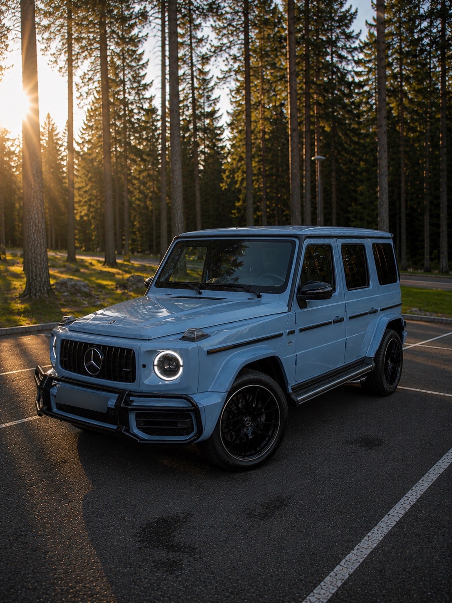 Mercedes-AMG G63 после оклейки в голубой
